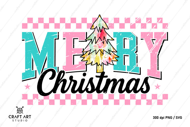 Merry Christmas SVG, Christmas Tree Sublimation PNG example image 1