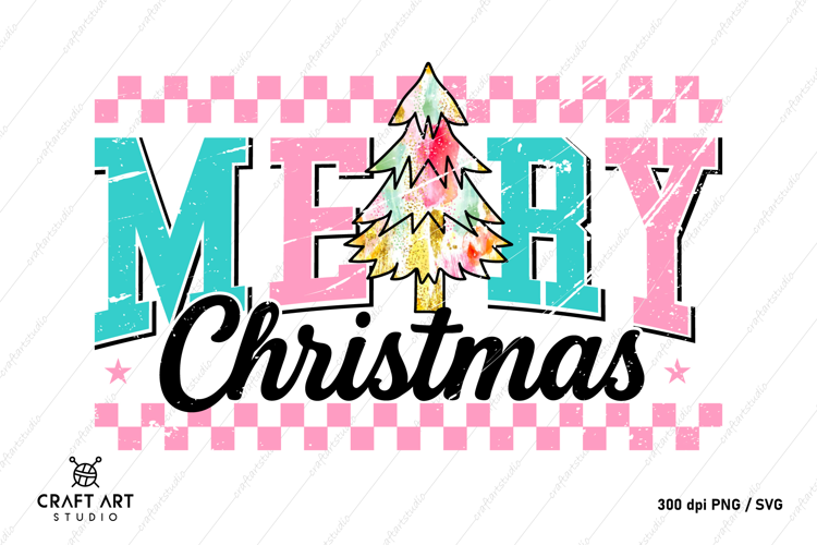 Merry Christmas SVG, Christmas Tree Sublimation PNG