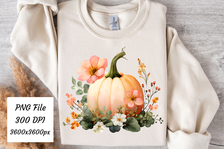 Watercolor Boho Fall Pumpkin Png | Fall Png