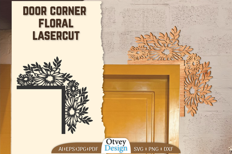 Door Corner Floral Lasercut