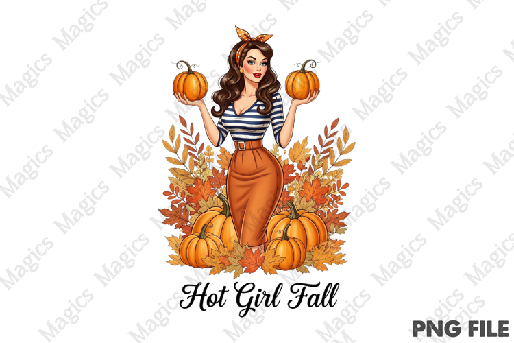 Hot Girl Fall Sublimation PNG