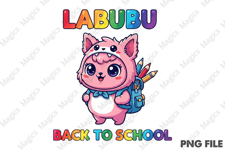 Labubu back to school PNG