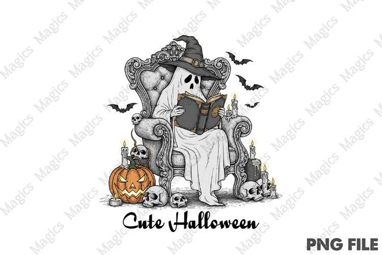 Cute Halloween Ghost PNG