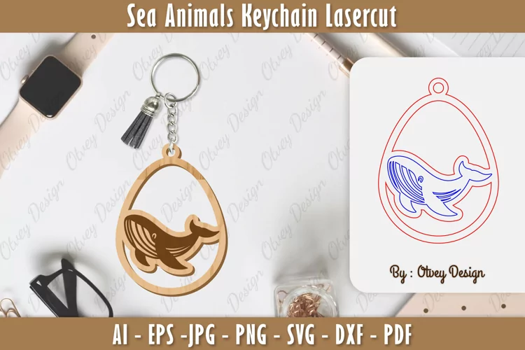 Keychain Sea Animals Lasercut SVG