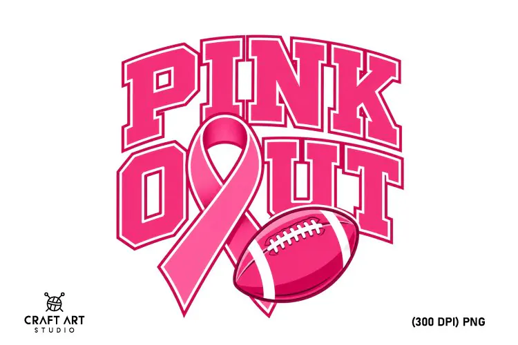 Breast Cancer Pink Out PNG, Cancer Football PNG