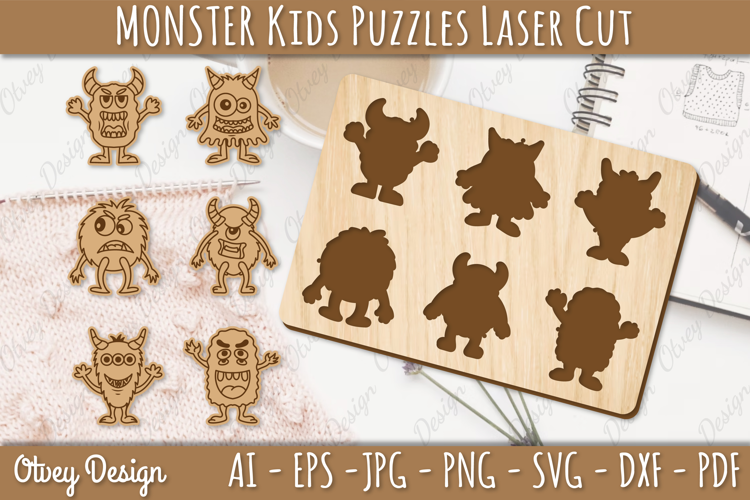 Monster Kids Puzzles Lasercut | Educational Puzzles