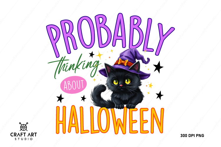 Halloween Sublimation PNG, Halloween Cat PNG
