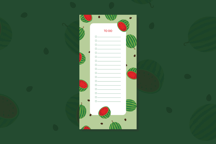 Watermelon pattern to do list template | To do list
