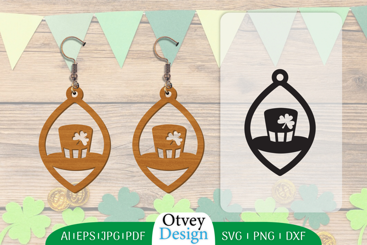 St Patricks Day Earrings LaserCut File
