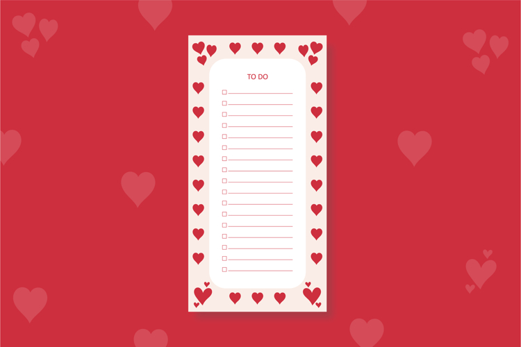To do list template with Hearts | To do list