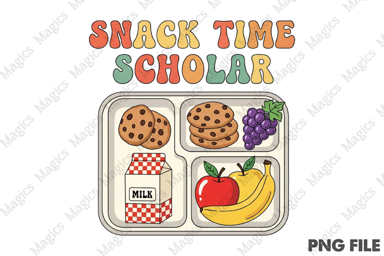 Snack Time Scholar Png, Back To School Sublimation