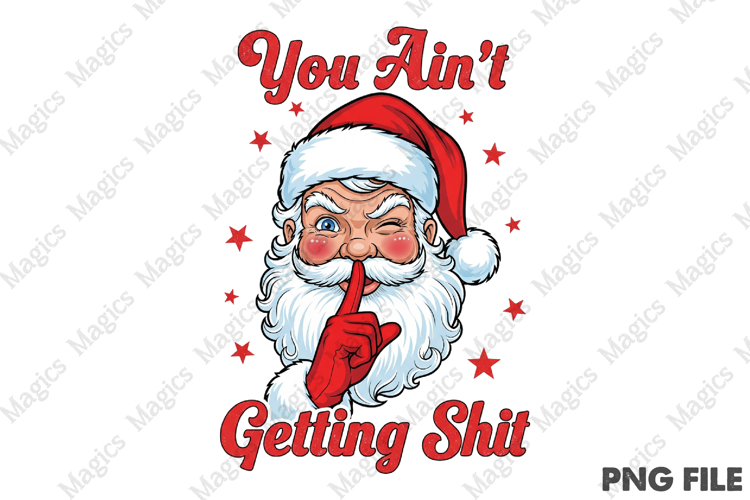 Vintage Christmas Funny Santa Claus Png