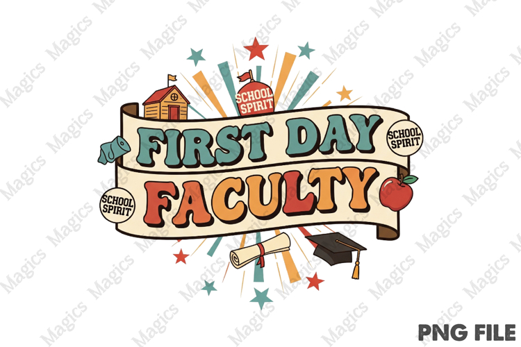 First Day Faculty | Back to School Sublimation Design