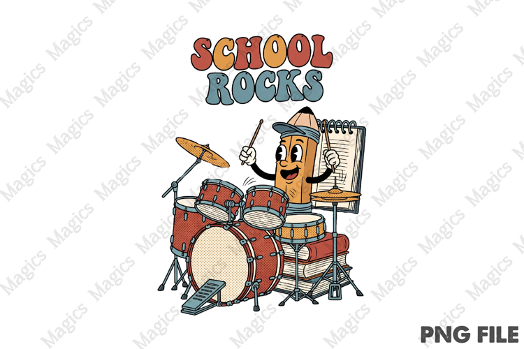 School Rocks Png, Back To School Sublimation