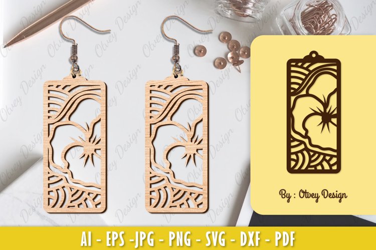 Flowers Earrings Laser Cut example image 1