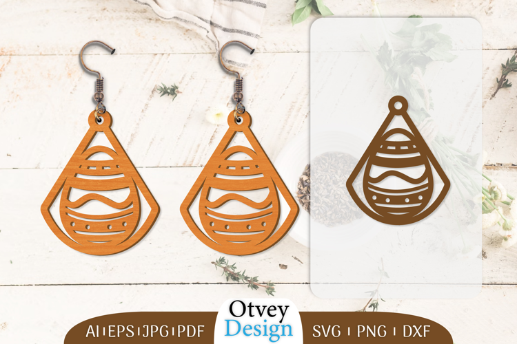 Happy Easter Egg Earrring Lasercut