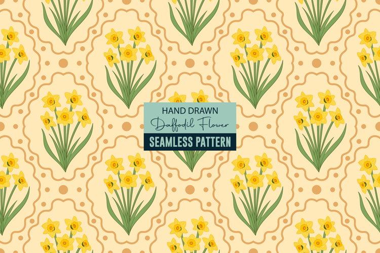 Daffodil Flower Digital Paper Pattern | Seamless Pattern