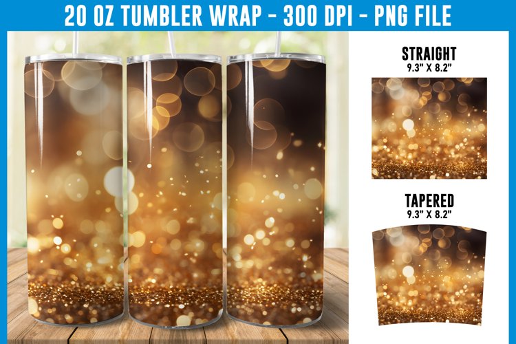 Golden Bokeh Tumbler Wrap | Bokeh Tumbler | Tumbler Wrap