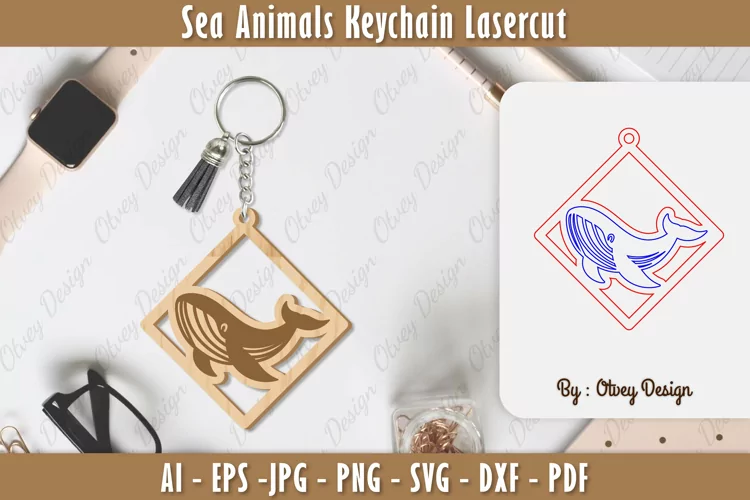 Keychain Sea Animals Lasercut SVG
