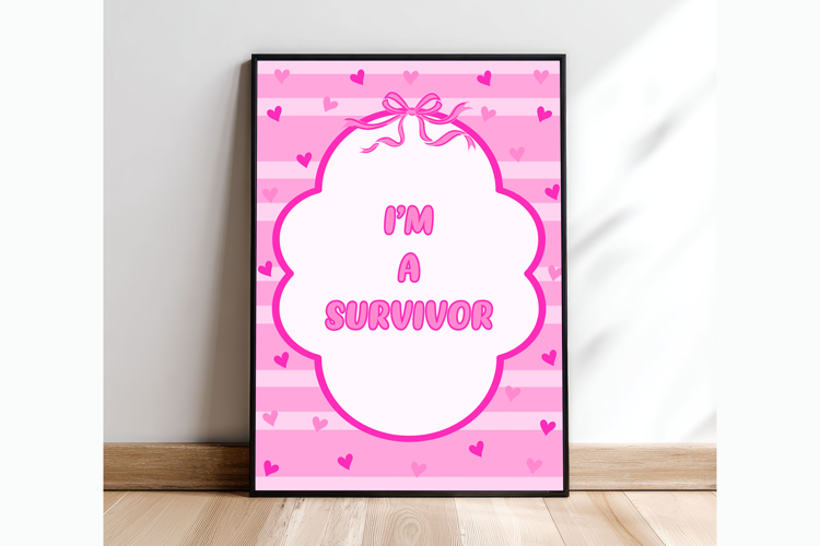 I Am Survivor Wall Art | Breast Cancer Wall Art