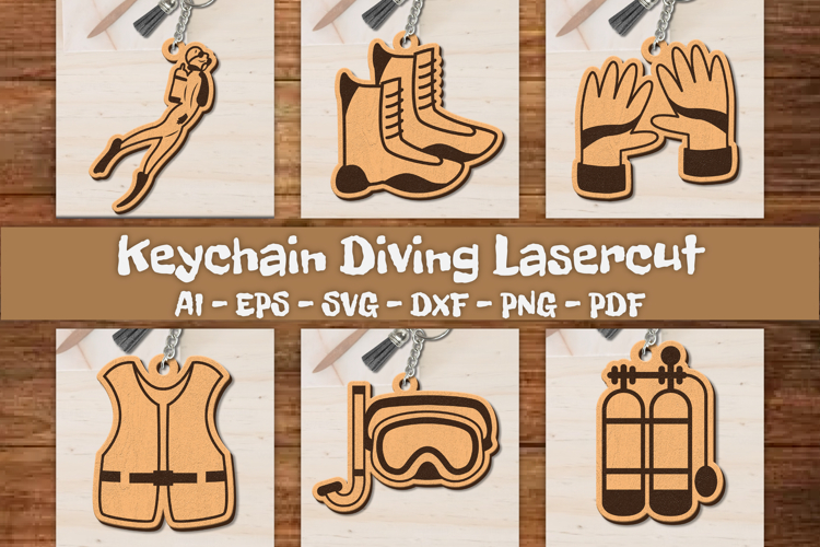 Keychain Diving Lasercut BUNDLES