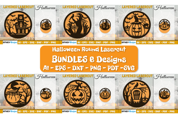 Halloween Round Layered Lasercut