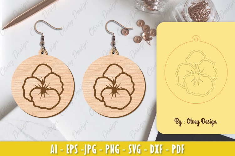 Flowers Earrings Laser Cut