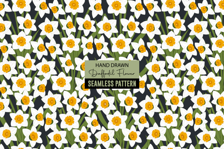 Daffodil Flower Digital Paper Pattern | Seamless Pattern