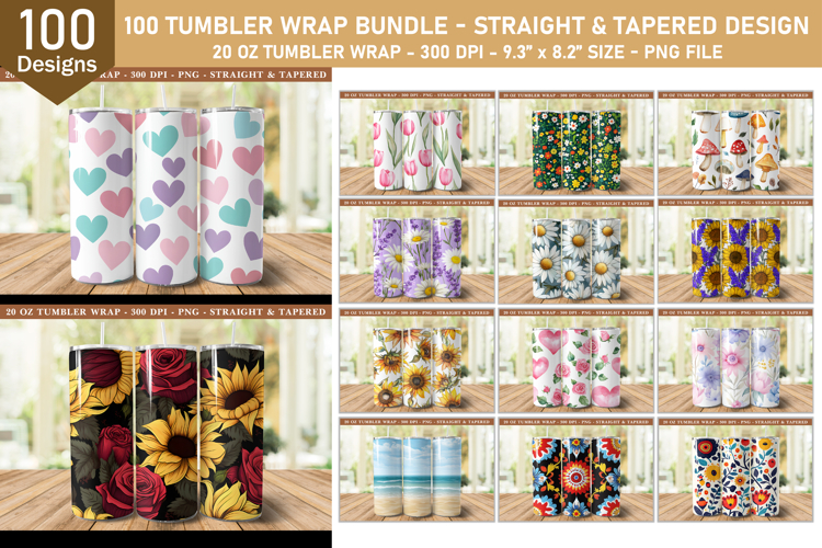 Tumbler Wrap Bundle | Flower Tumbler Wrap | 20oz Tumbler