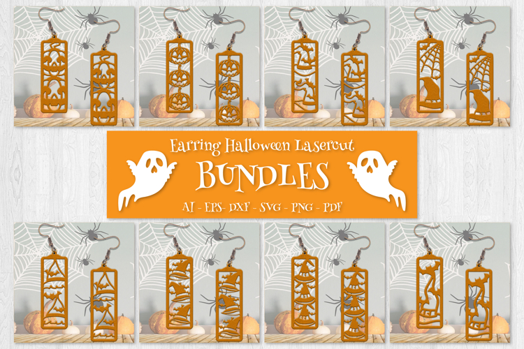 Halloween Earrings Lasercut | Halloween Jewelry Template