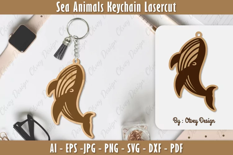 Keychain Sea Animals Lasercut SVG