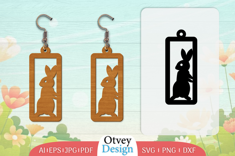 Earring Rabbit Lasercut | Happy Easter Lasercut
