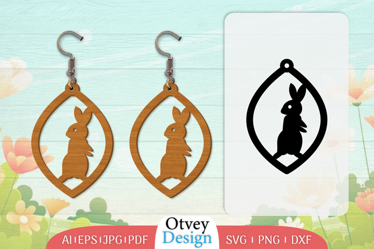 Earring Rabbit Lasercut | Happy Easter Lasercut
