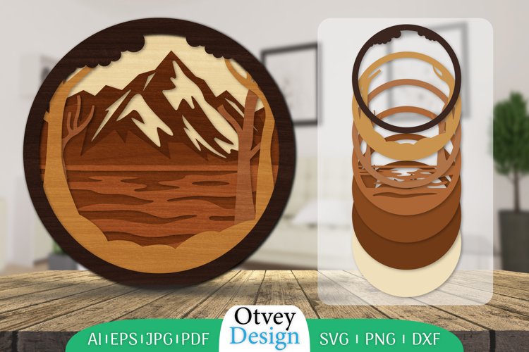 Mountain Scene Silhouette Image 17