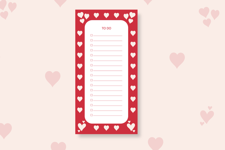 To do list template with Hearts | To do list