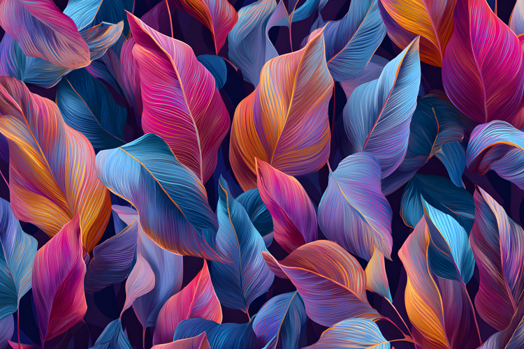 Colorful Tropical Leaves Pattern | Tropical Leave Background