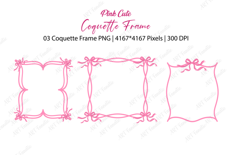Pink Cute Coquette Frame Png | Coquette Border Png