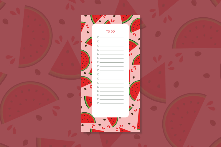 Watermelon pattern to do list template | To do list