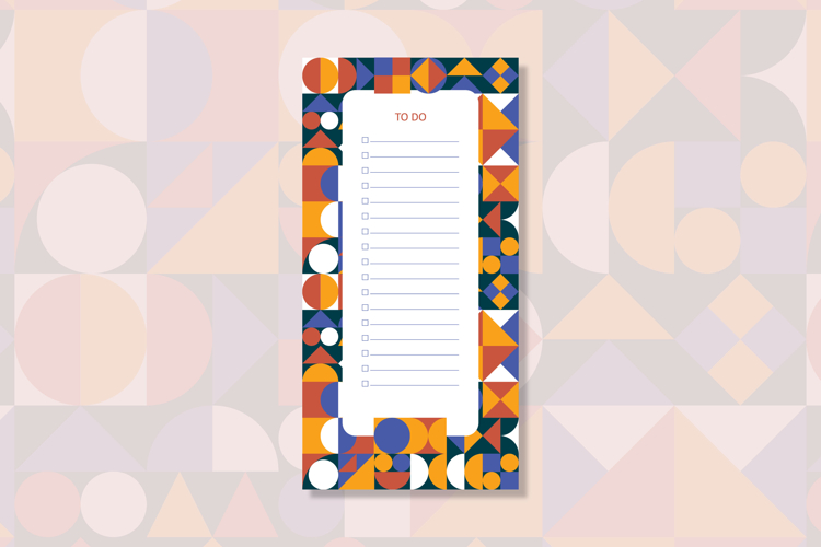 Bauhaus pattern to do list template | To do list