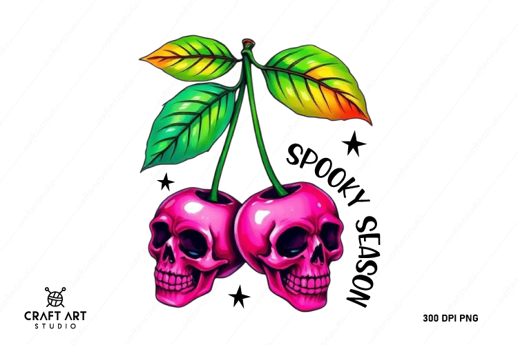 Spooky Season PNG, Halloween Sublimation, Skull PNG Design