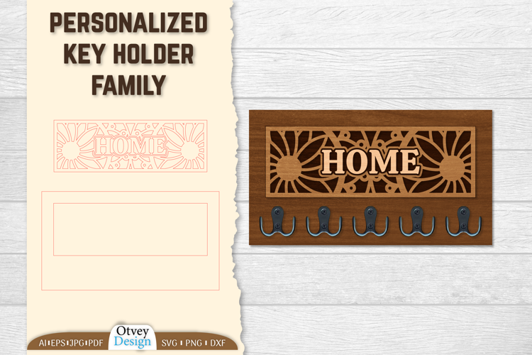 Personalized Key Holder lasercut