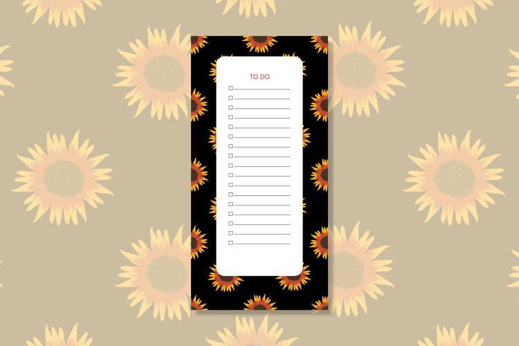 Sunflower pattern to do list template | To do list
