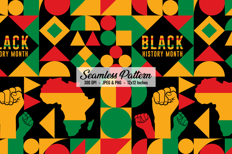 Black History Month Bauhaus Pattern | Black History Month