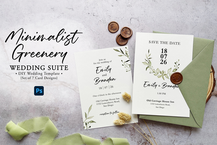 Minimalist Greenery Wedding Suite