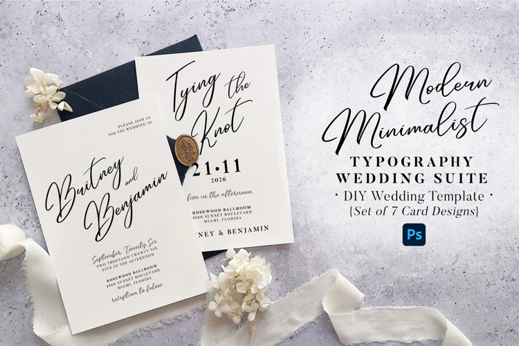 Minimalist Typography Wedding Suite