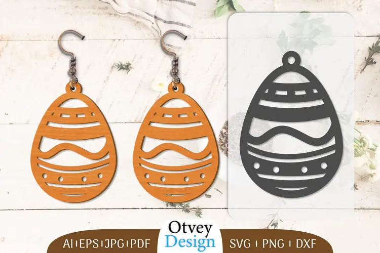 Happy Easter Egg Earrring Lasercut