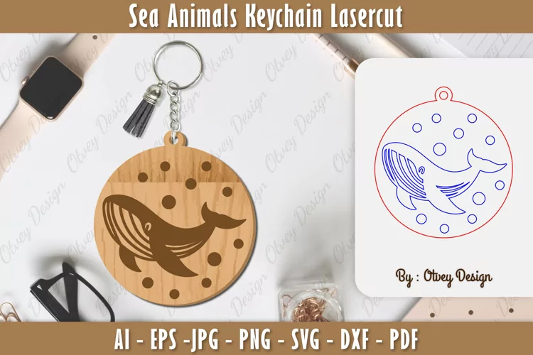 Keychain Sea Animals Lasercut SVG