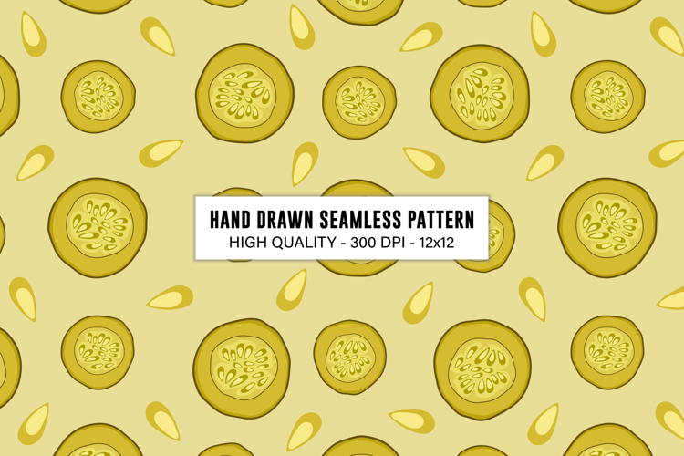 Pickle Seamless Pattern | Cucumber Pattern | Digital Paper