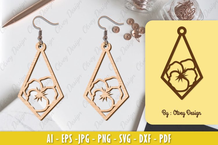 Flowers Earrings Laser Cut