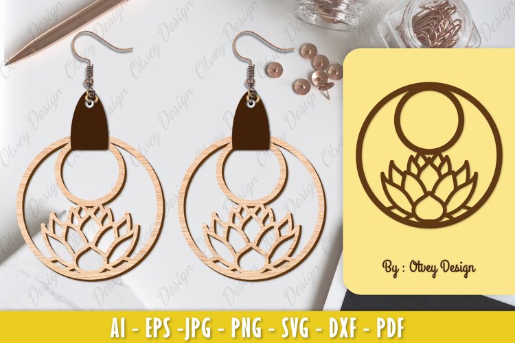 Flowers Earrings Laser Cut